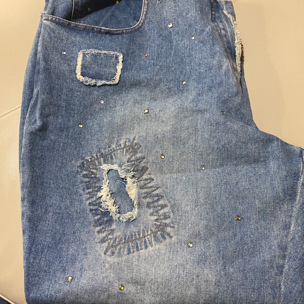 Plus Size Patchwork Jeans